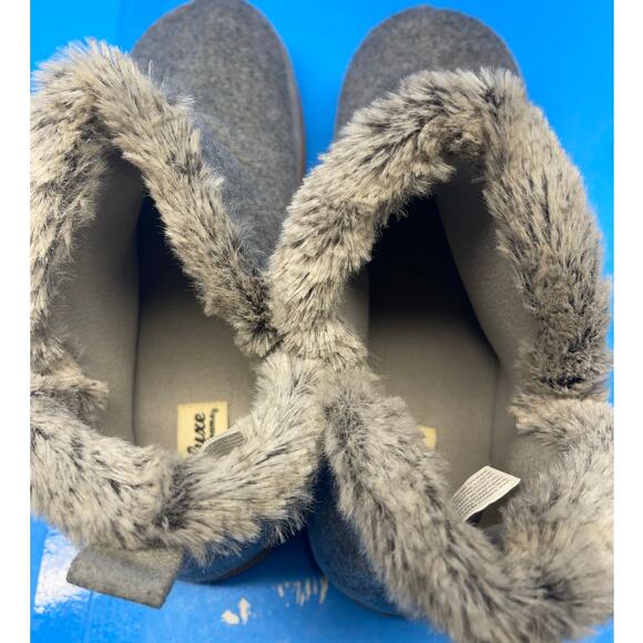 DEARFOAMS Fur Lined Women Bootie Slippers Memory Foam Size 11-12 - Picture 8 of 10